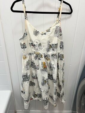Umi Cream Dress with Nautical Sketch Print